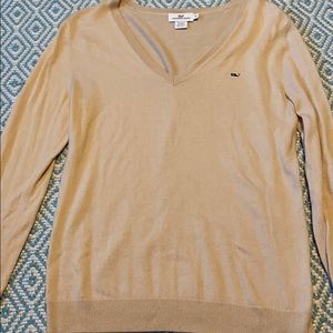 Vineyard Vines Tan V-Neck Sweater
